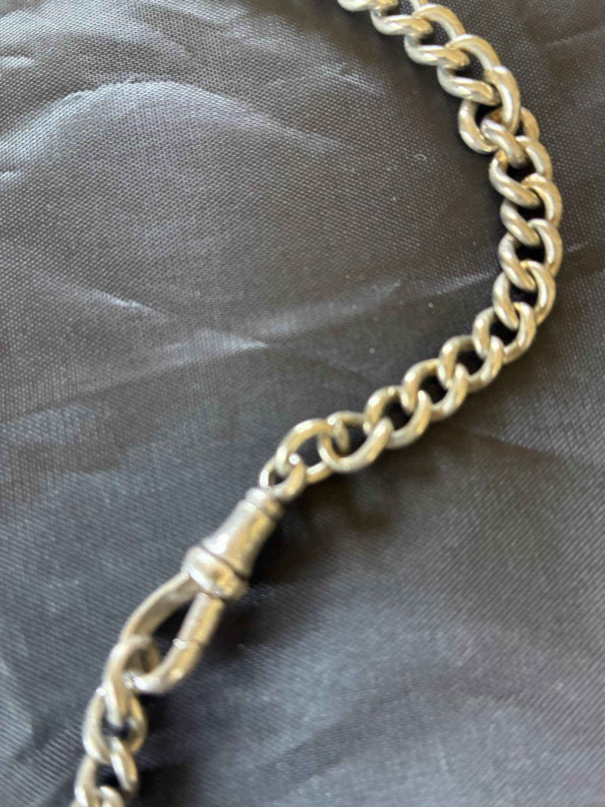 Antique 1898 silver Hallmarked Albert chain with bar