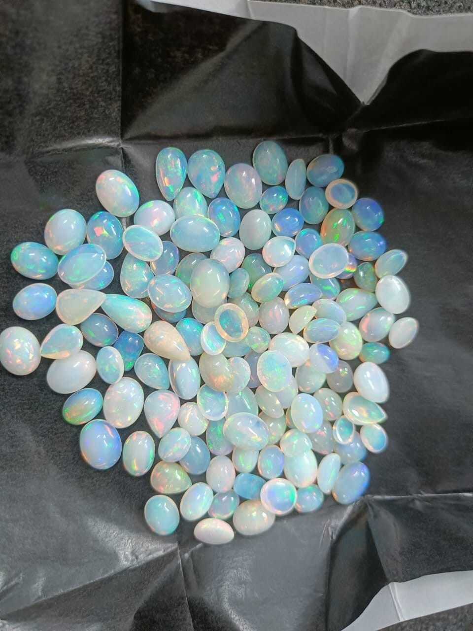 Natural Opal Halo Pendant Necklace 10k Yellow Gold Choker with 18 inch Chain