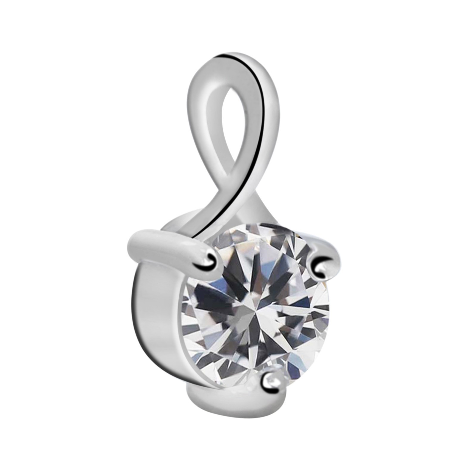 14KT White Gold 0.54Ct 5.00mm G-H VS2 Natural Diamond Pendant – Tariffs Free