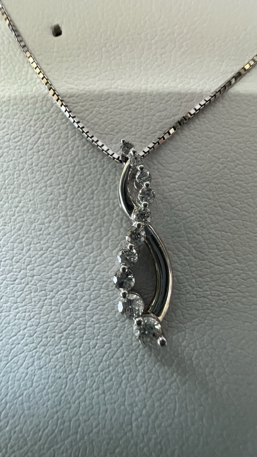 Gold over 925 Sterling Silver Round Lab Grown Diamonds Twist Pendant Box Chain
