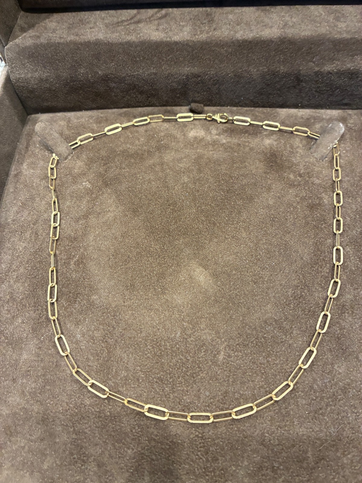 SILVER STYLE ~ Paperclip Chain 20″ Necklace ~ 18kt Gold Plated Sterling Silver