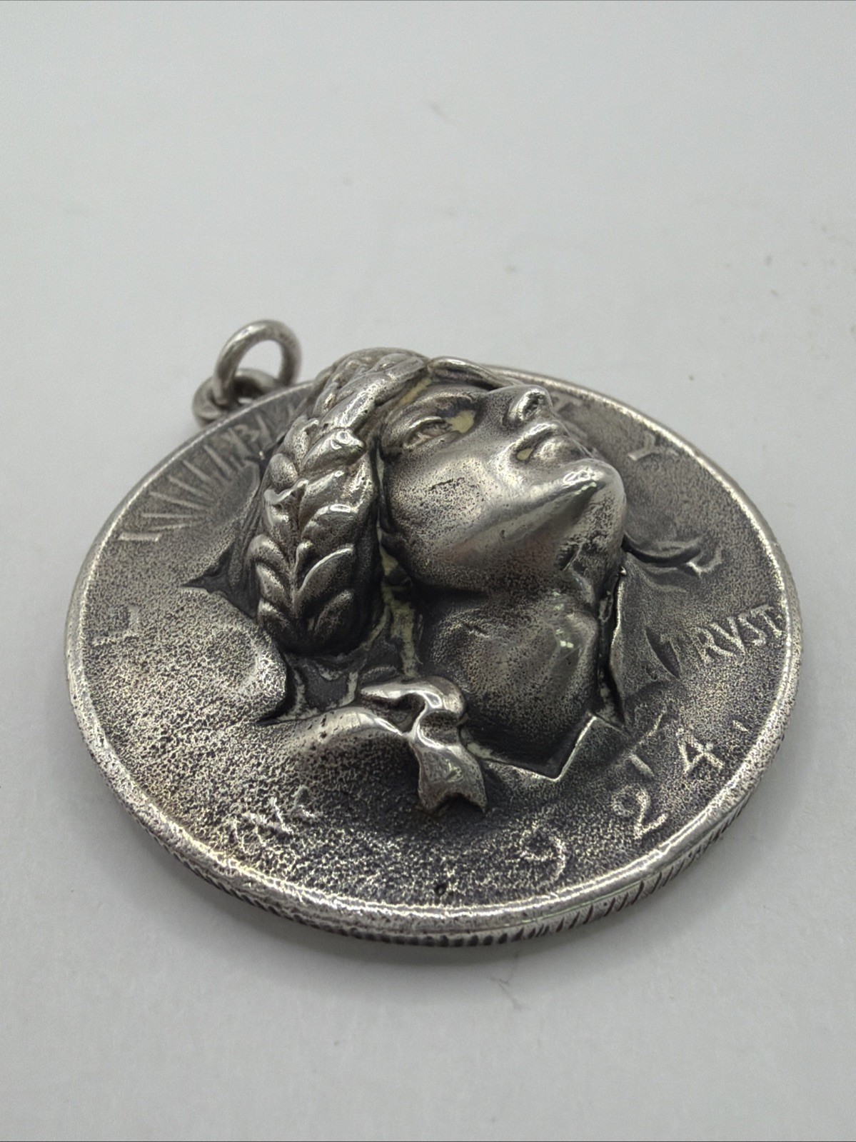 Retired James Avery Sterling Silver Lady Liberty Pop Out Peace $ Pendant 23.5g