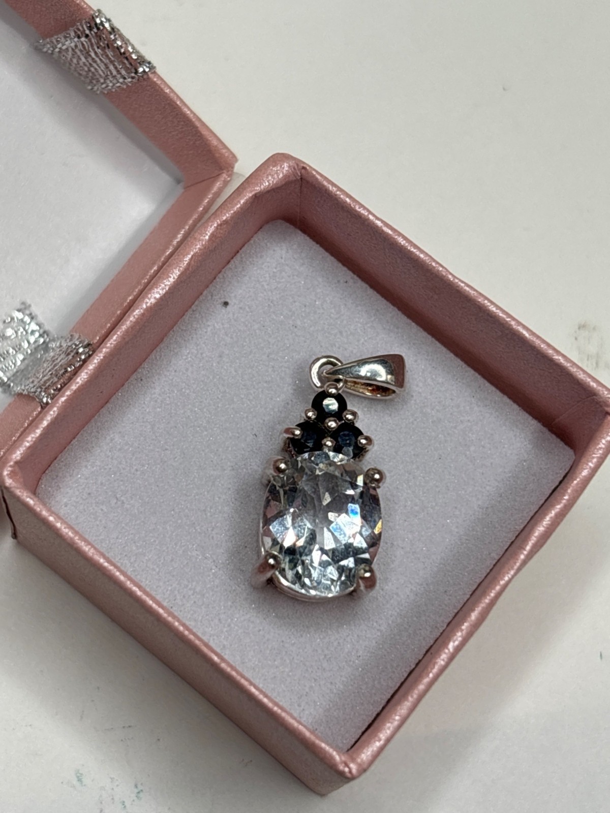 Sterling Silver Sparkly Pendant | Marked Thailand 925 | .75 | Bridal