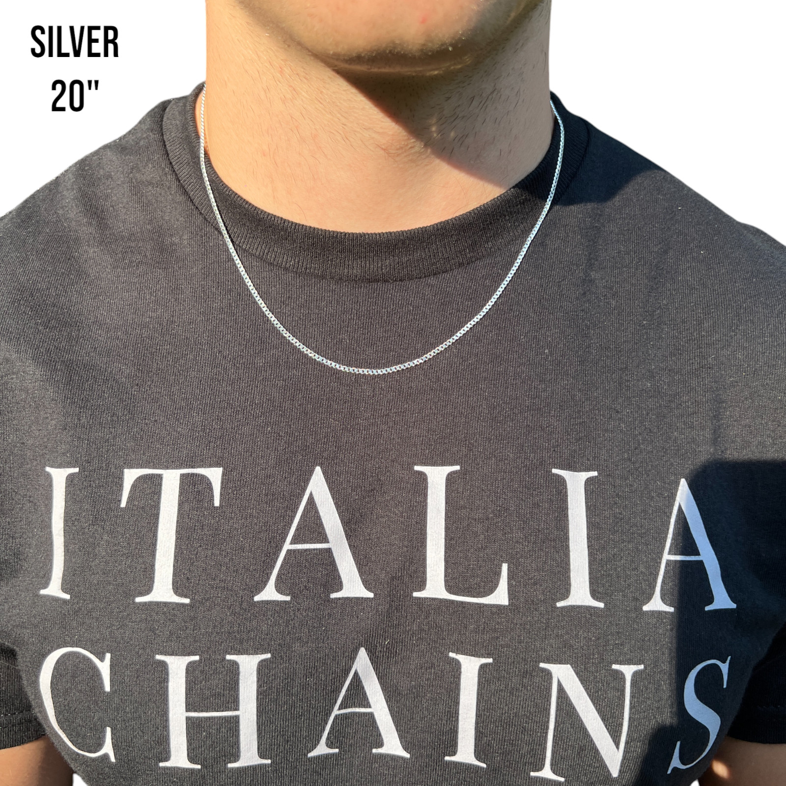 2mm Curb Link Chain – Real Solid 925 Sterling Silver Or 14k Gold Vermeil ITALY