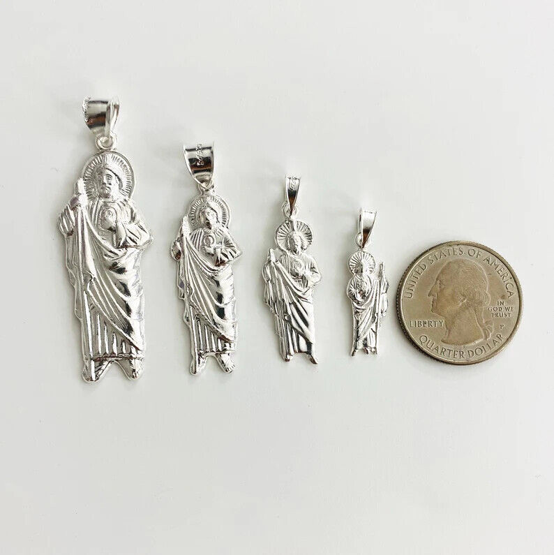 925 Sterling Silver Saint Jude Thaddeus Pendant, 925 Silver Jude – P155