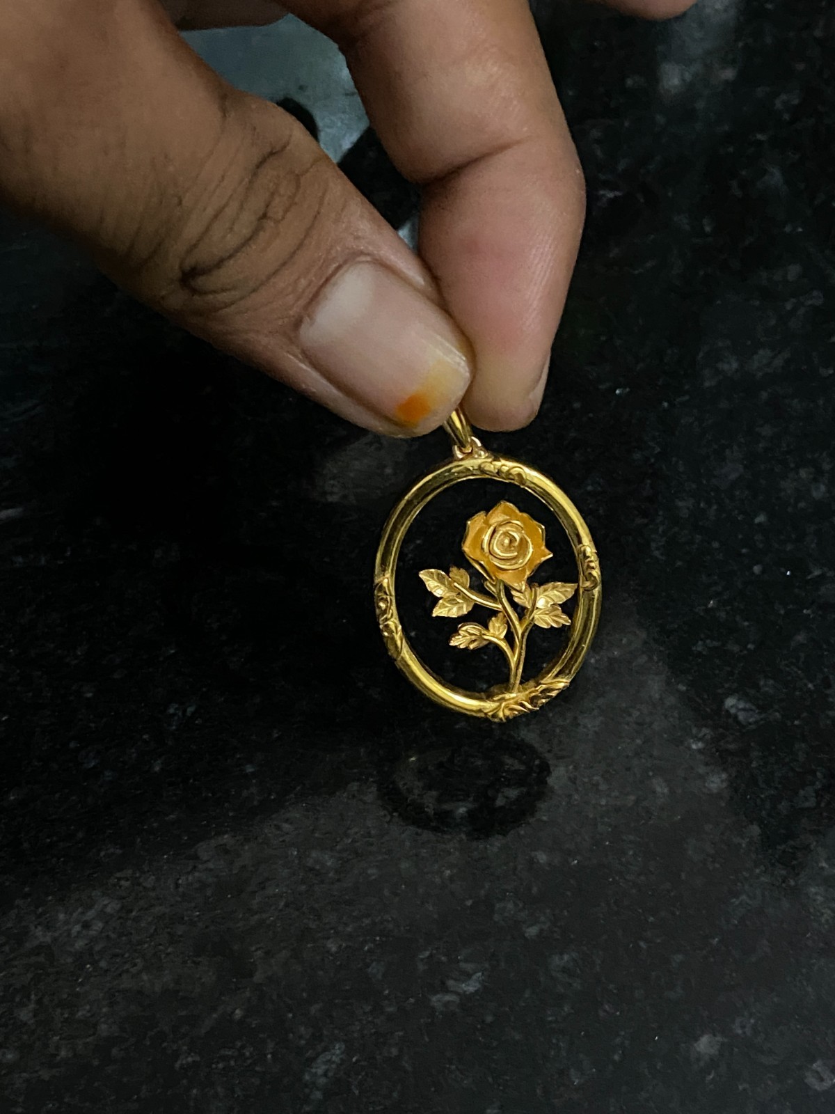 Gold Plated Rose Flower Pendant 925 Sterling Silver Floral Necklace Charm