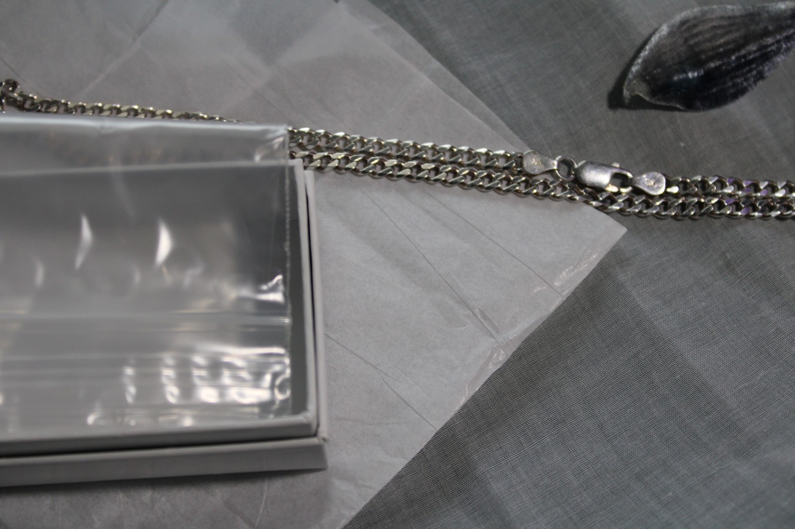 VTG SILVER CURB LINK 5mm Chain Necklace ITALY 20″ Long *~~Very GOOD Quality !