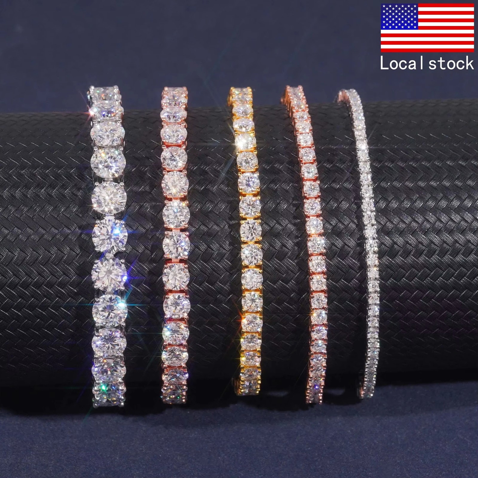 2-6.5mm VVS1 Moissanite Tennis Chain Necklace Men Women 925 Sterling Silver Gift