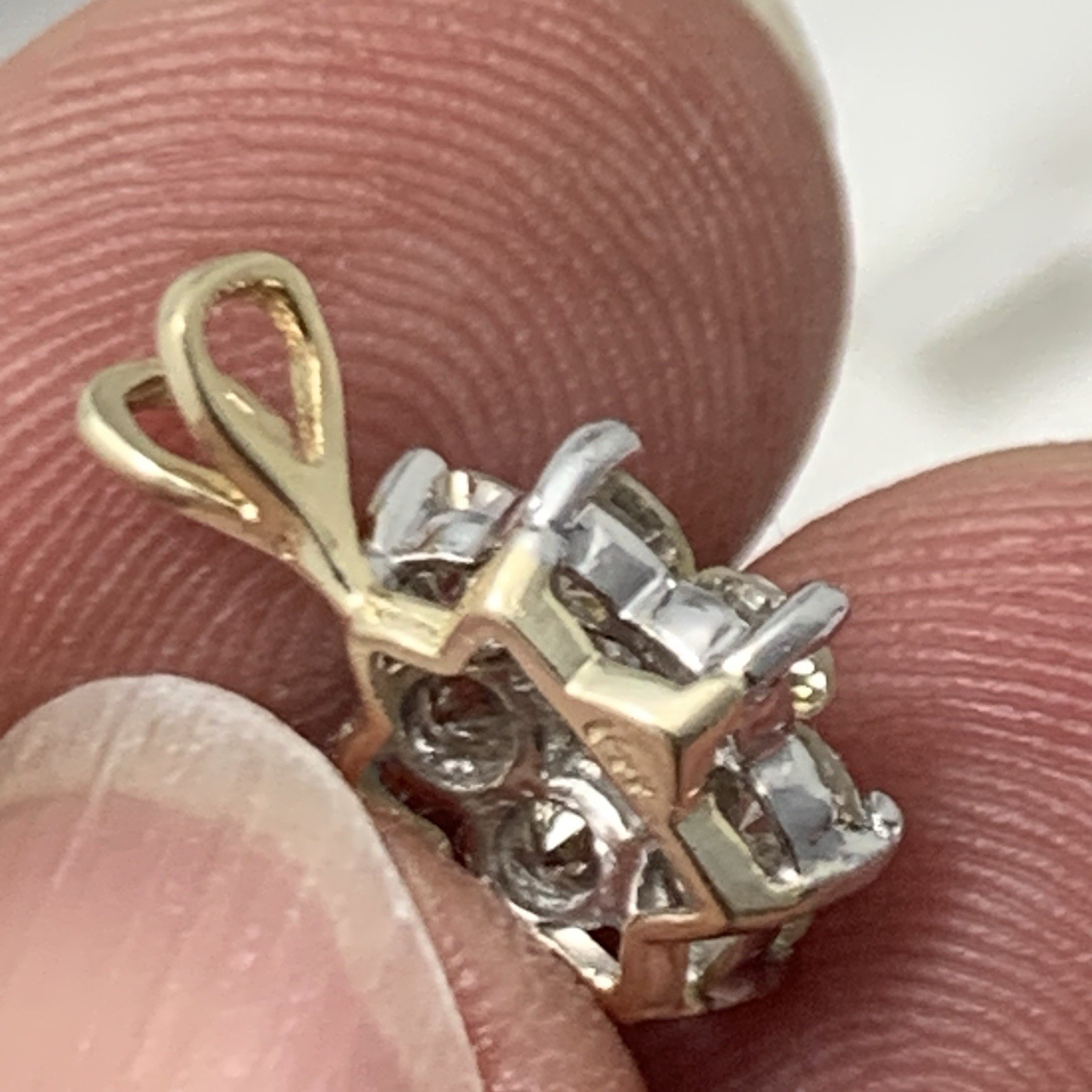 0.85TCW Natural Round Diamond 14k Solid Yellow Gold Wedding Anniversary Pendant