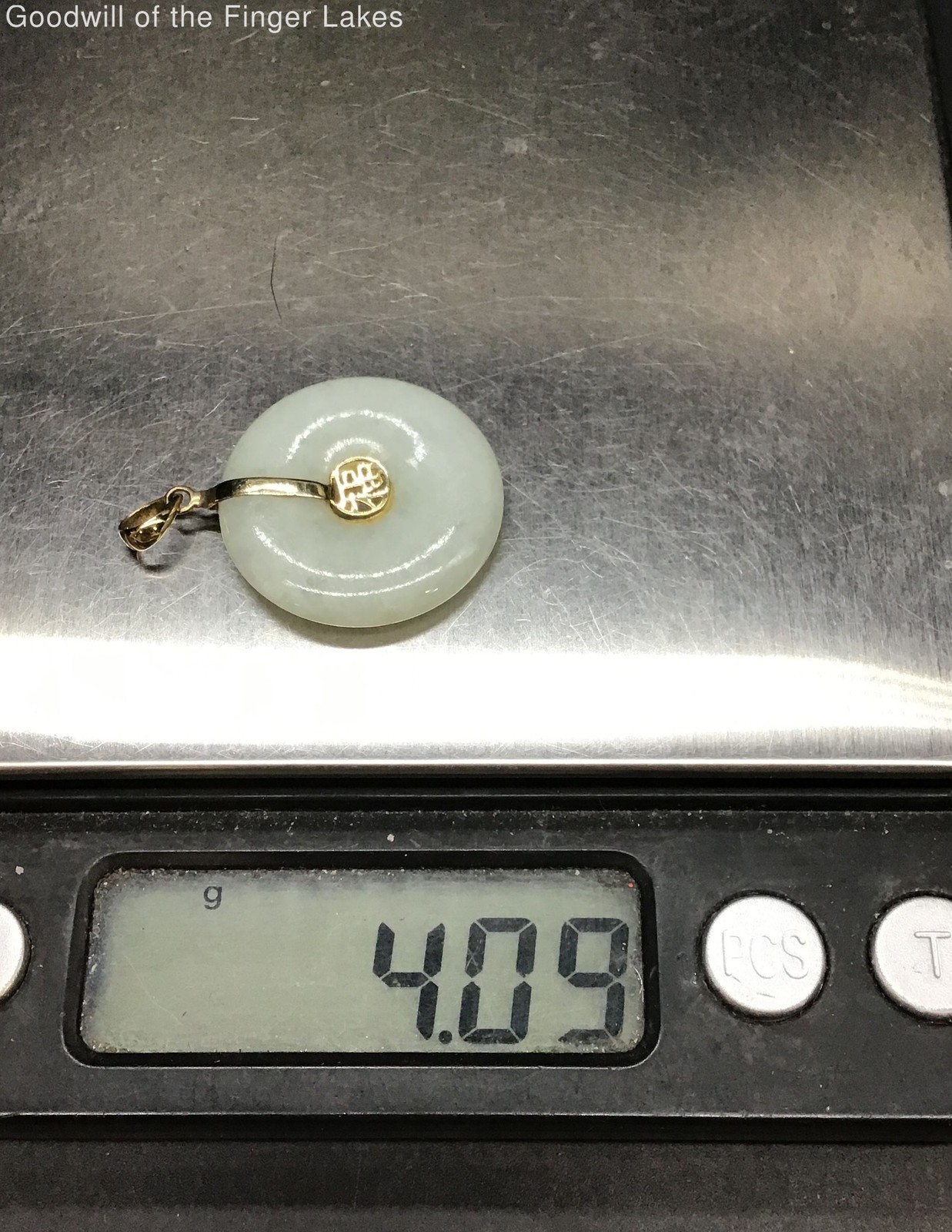 10k Yellow Gold Pendant w Light Pale Gemstone (See Test Photo)