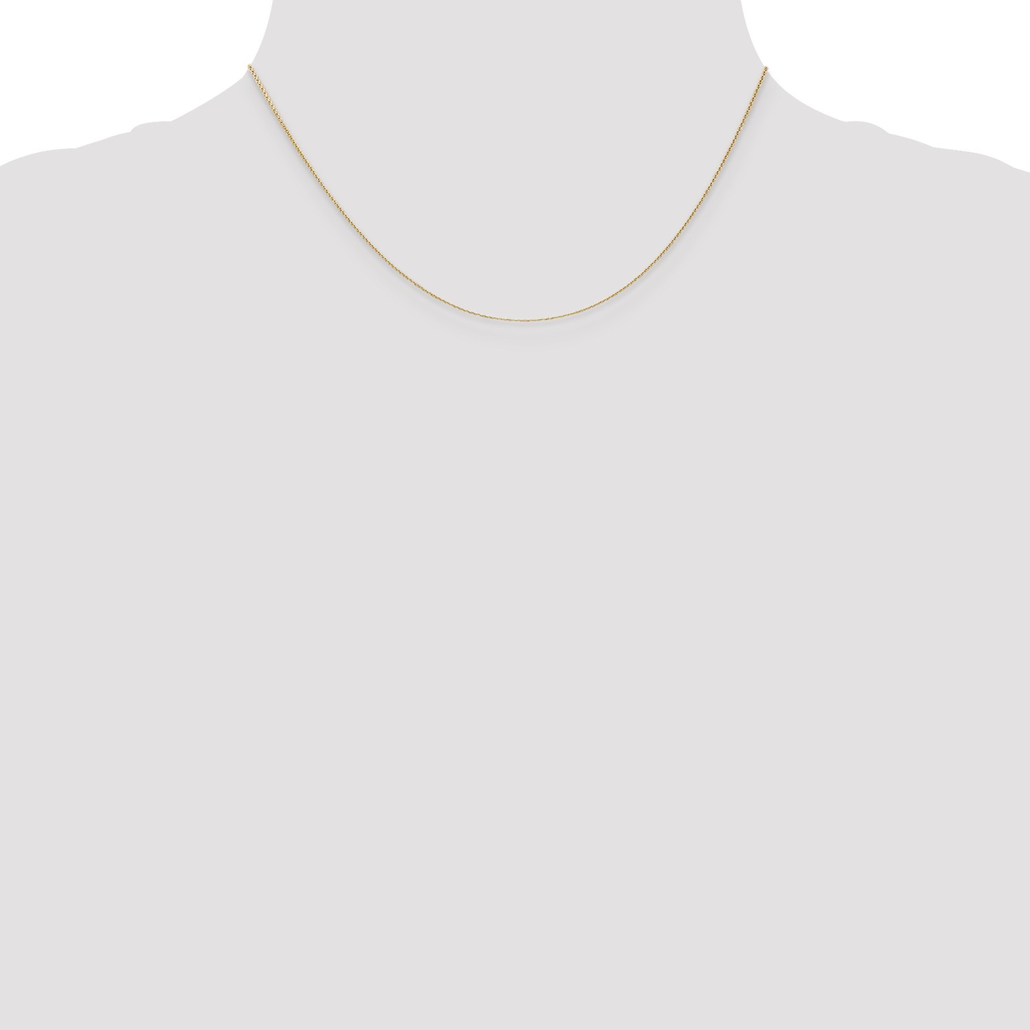 14k Yellow Gold 0.65mm Diamond Cut Solid Cable Chain w/ Lobster Clasp 16″ – 24″