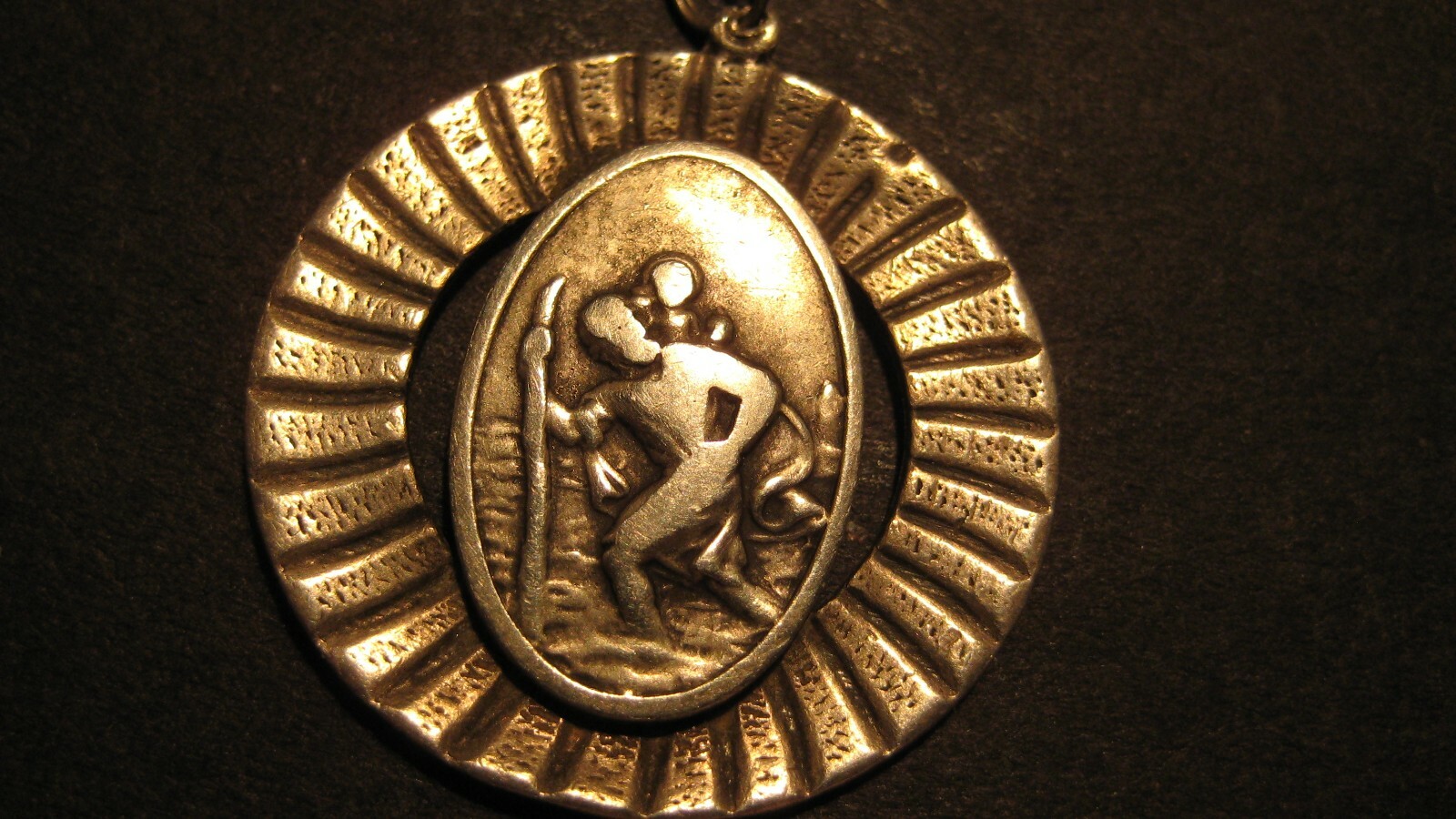 RARE VINTAGE Y D L TRINIDAD SILVER ST. CHRISTOPHER – DOUBLE SIDED