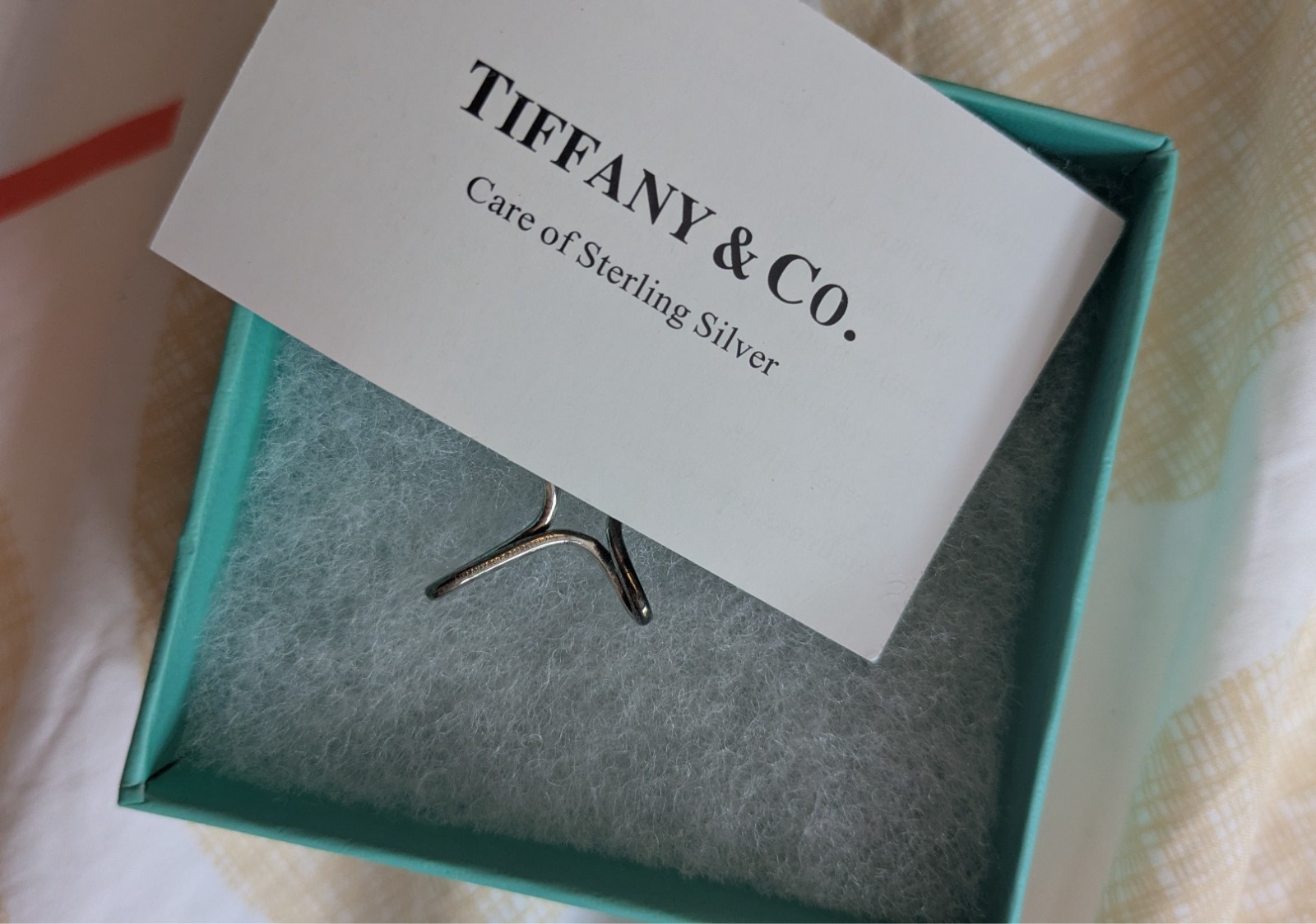 Authentic Vintage Tiffany & Co Elsa Peretti Silver Infinity Cross Necklace Box