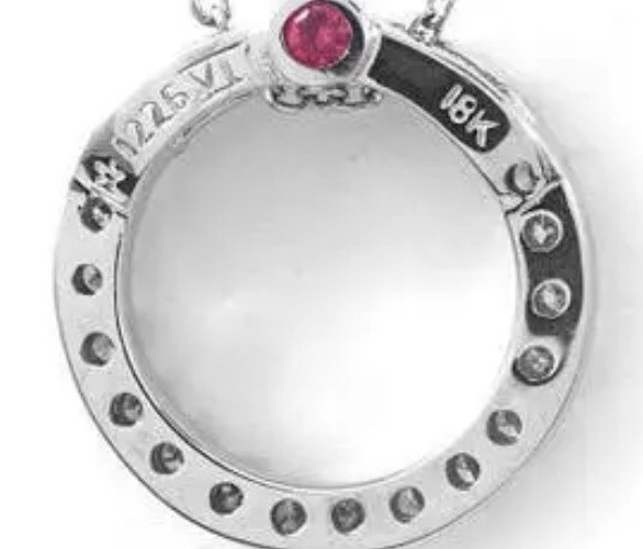 NEW Roberto Coin Tiny Treasures Diamond Circle Pendant 18k White Gold