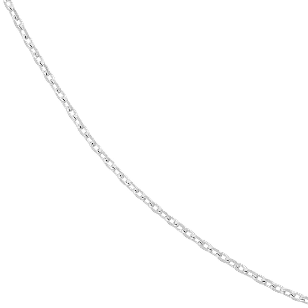 0.65mm Diamond Cut Cable Chain Necklace Real Solid 14K All White Gold