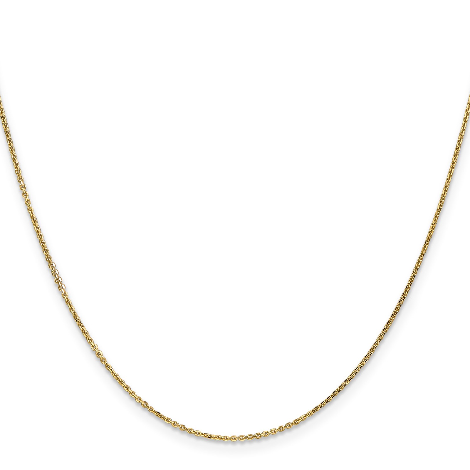 10K Yellow Gold 0.8-1.65mm Cable Chain Necklace 9-24 Inch Mens Womens
