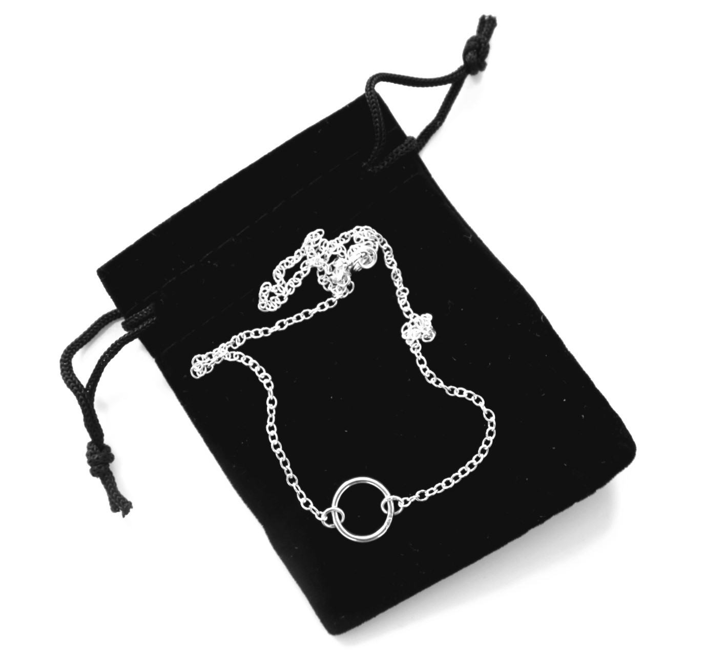 12mm Sterling Silver Karma Necklace Eternity Infinity Circle Ring Chain Handmade