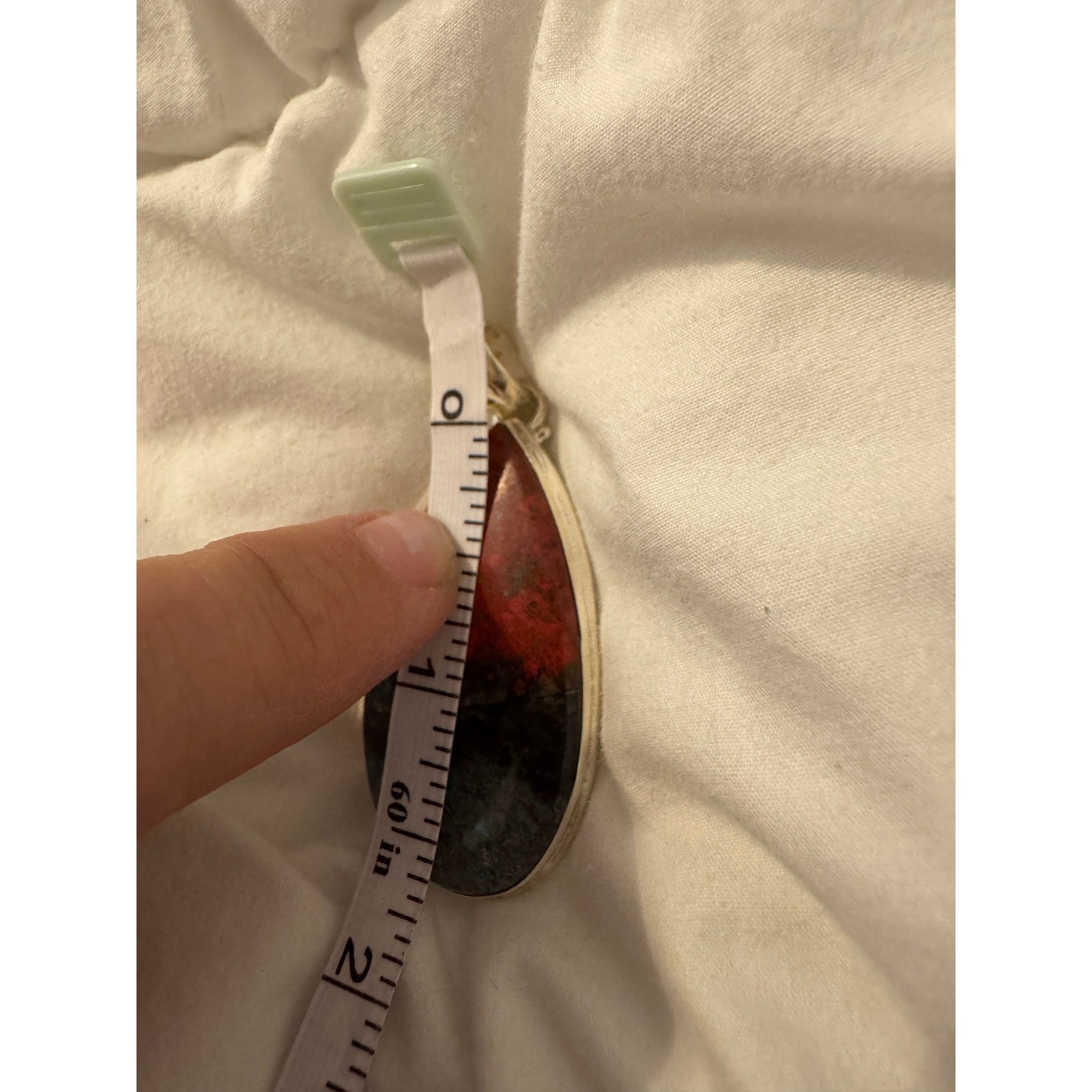 Natural Sonora Sunset Teardrop Pendant 925 Silver – Chrysocolla Cuprite Tenorite