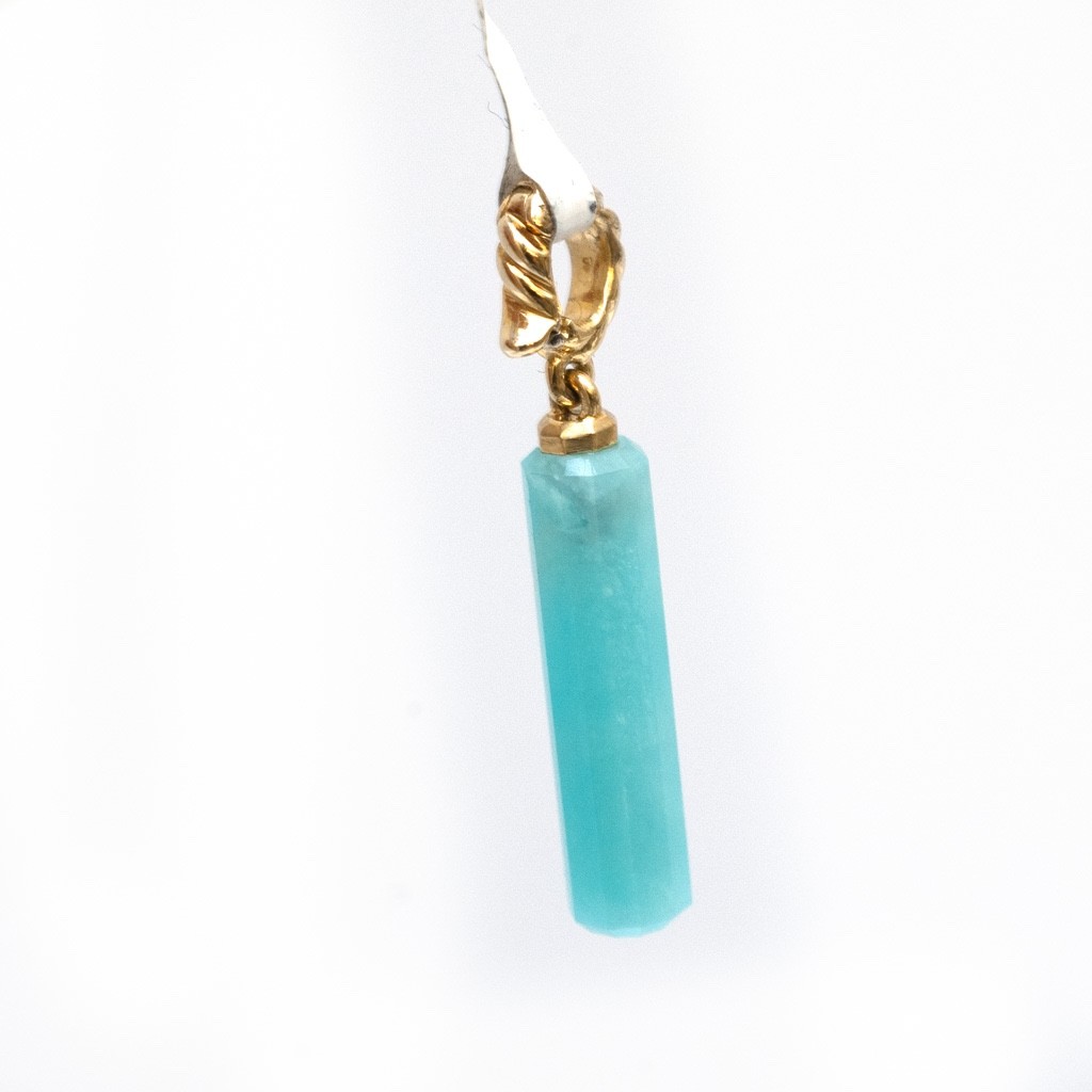 DAVID YURMAN New Ladies 20x5mm Barrel Charm Enhancer with Amazonite & 18K Gold
