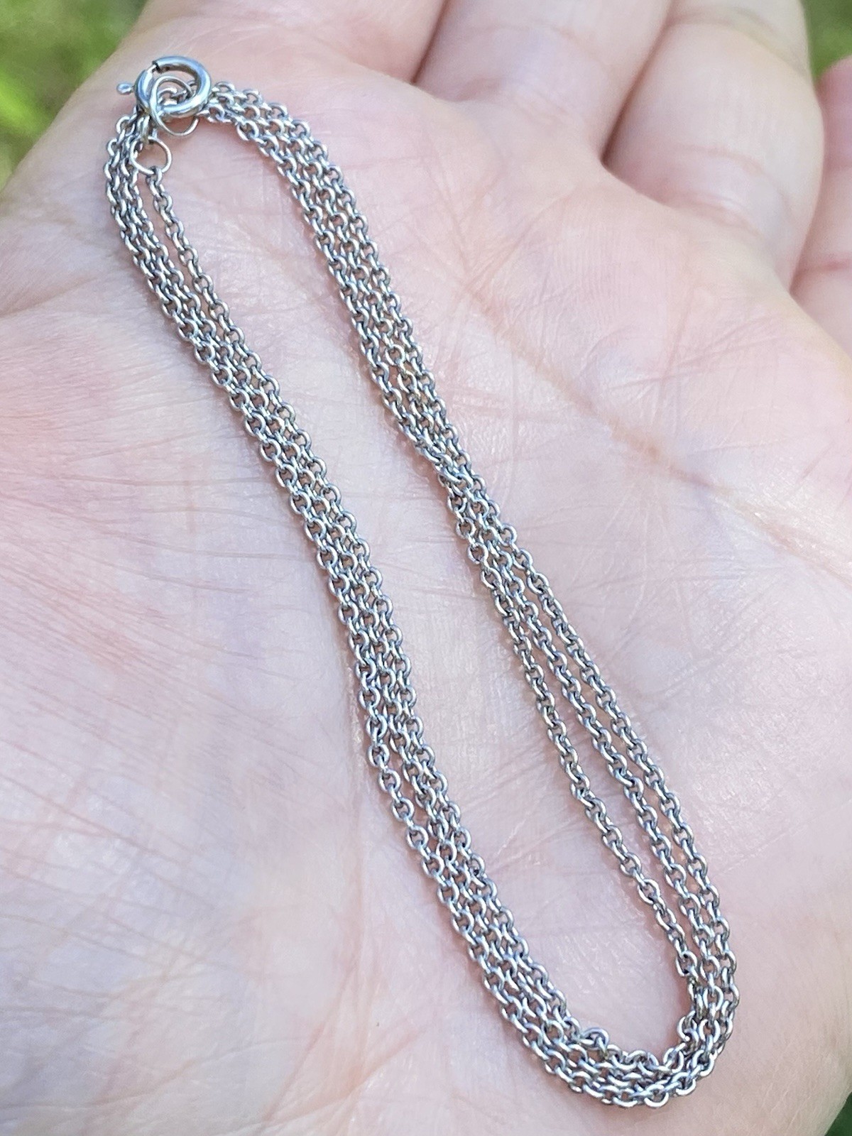 14K White Gold 1.5mm Cable Chain Necklace 19 Inches- 2.79 Grams