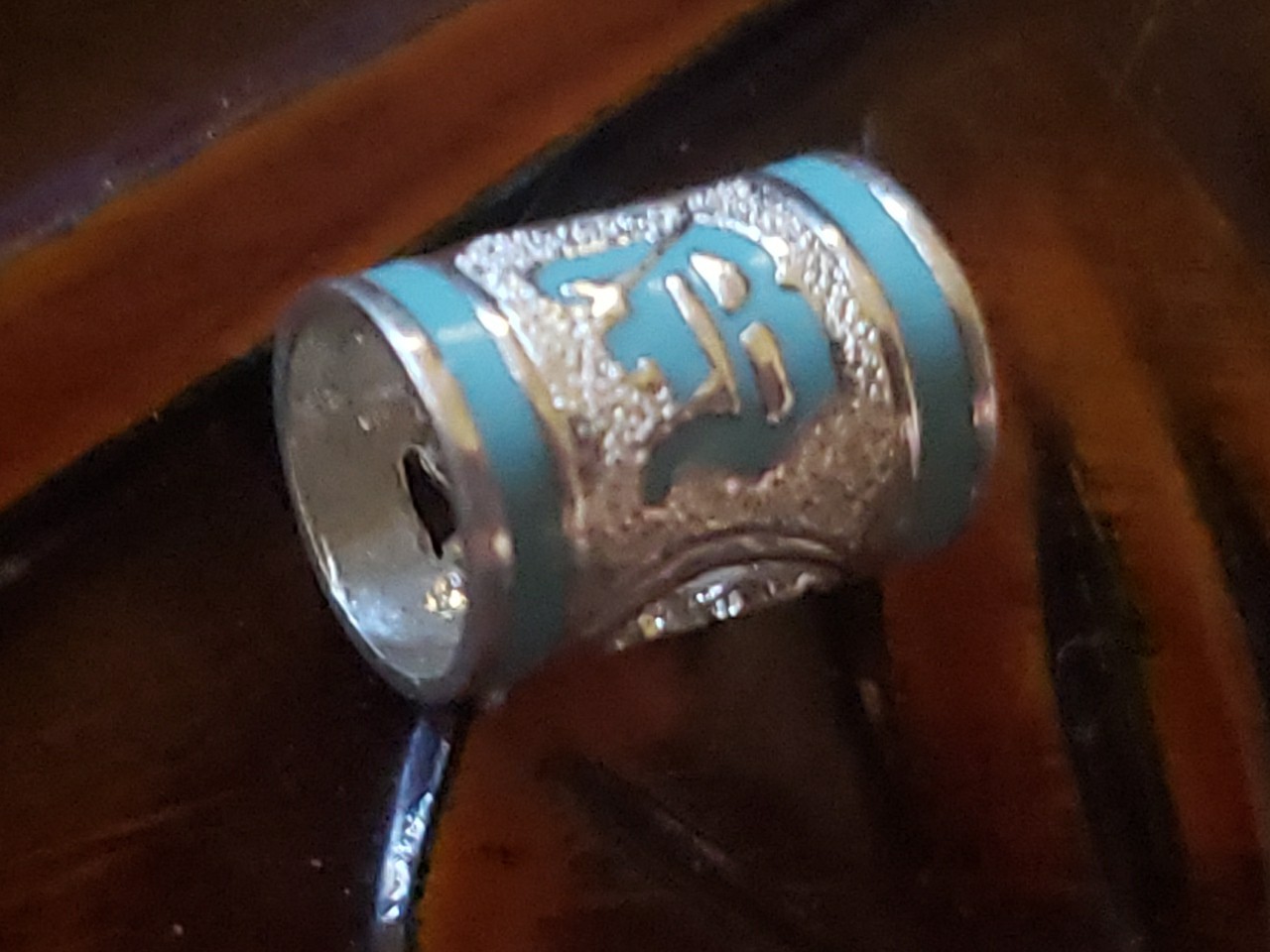 Hawaiian Baby Silver Initial Pendant Enamel 8mm X 6mm Slide Blue Or Pink Letter