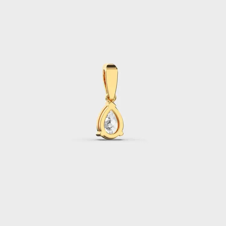 2.00 Ct Miniature Pear Cut Diamond Pendant (Without Chain) 14k gold plated