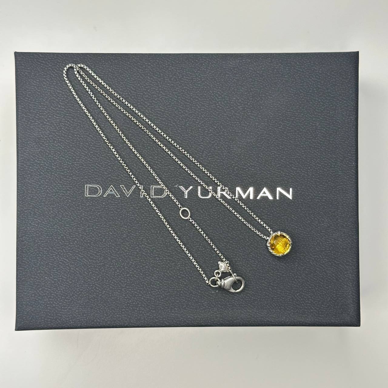 Authentic david yurman citrine and sterling silver women’s pendant necklace