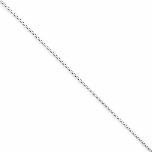 10K WHITE GOLD THIN BOX LINK NECKLACE PENDANT CHAIN 16″ 0.5 mm 0.8 grams
