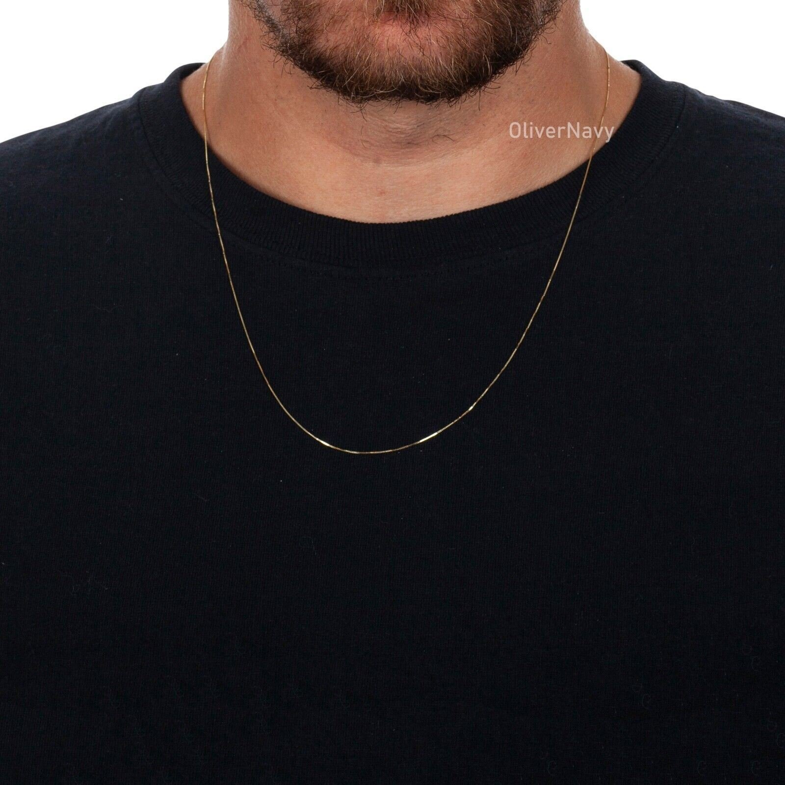 10K Solid Yellow Gold Box Chain 16” 18” 20” 22” 24′ 26” 28” 30”