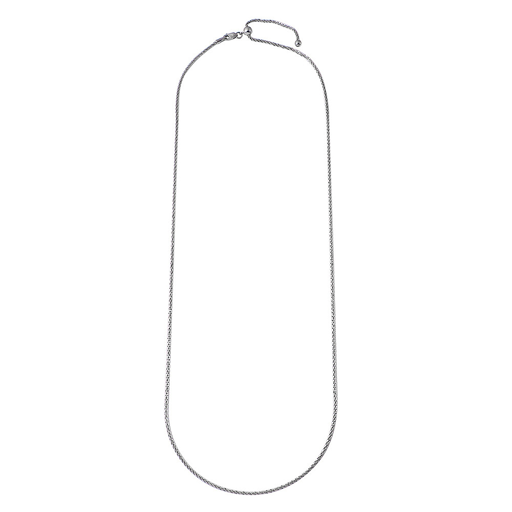 Twisted Roc Chain 925 Sterling Silver Adjustable Necklace Adjusts Up to 24 inch