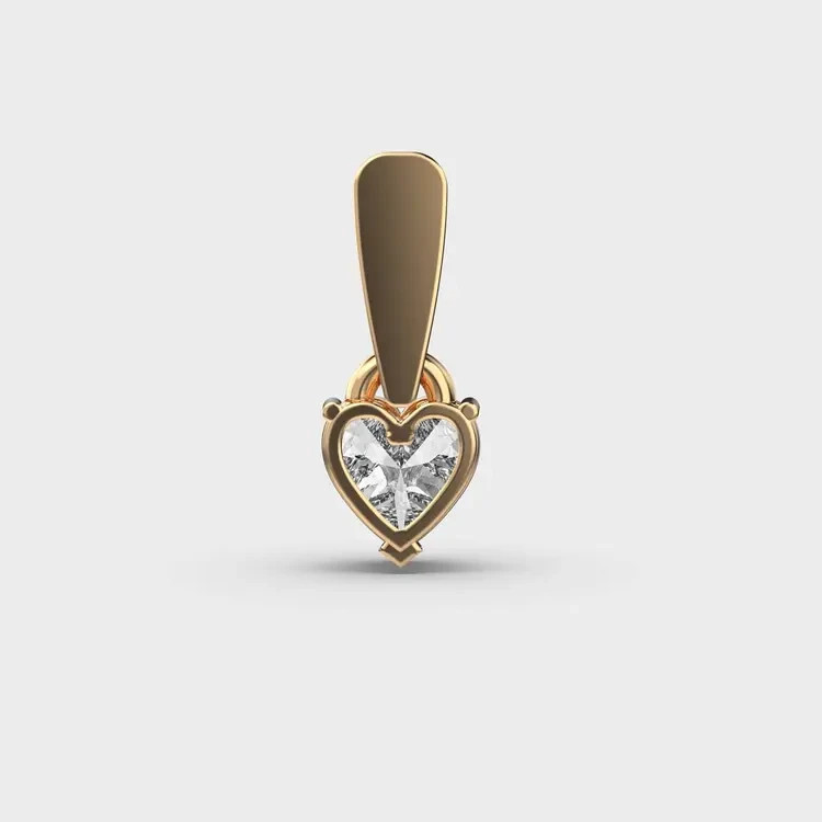 2.00 Ct Classic Heart Solitaire Pendant without Chain 14k gold plated