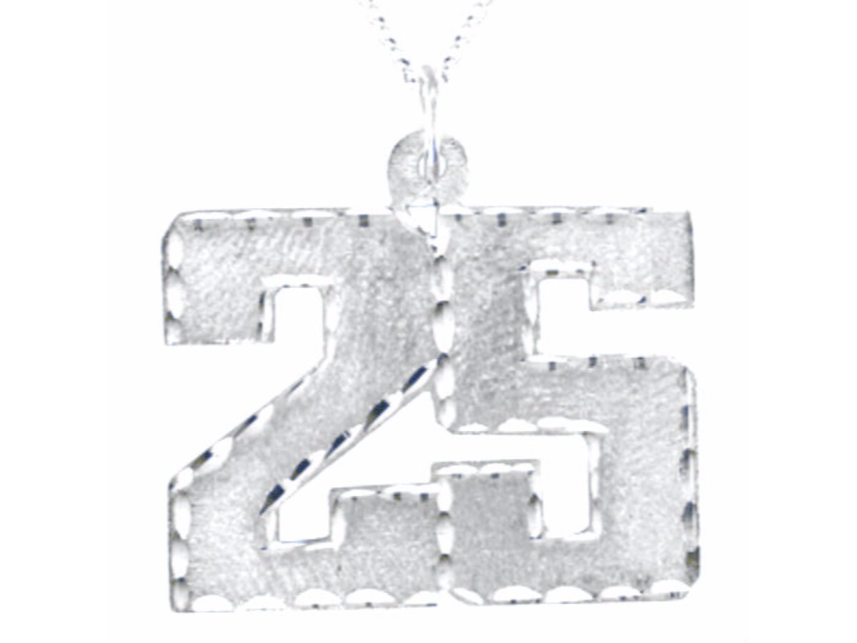 Personalized Number Pendant Necklace 20mm Sterling Silver or Yellow Gold Plated