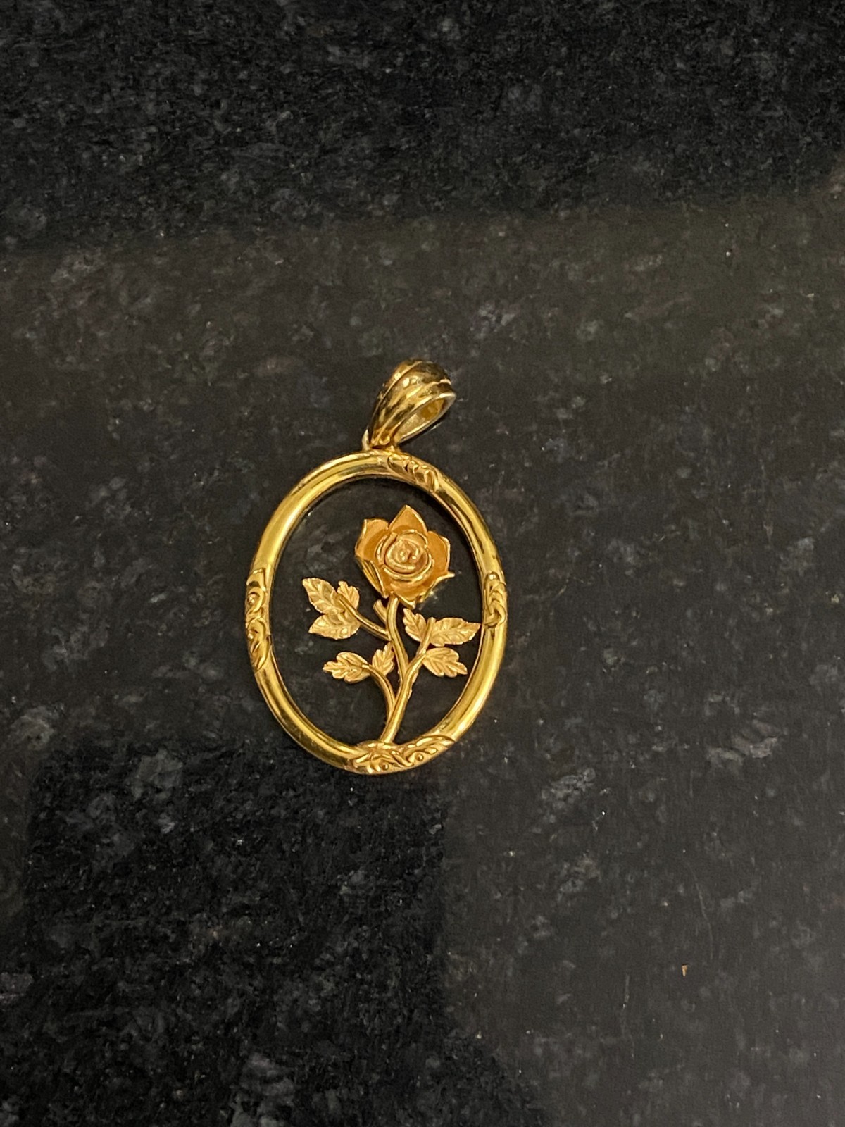 Gold Plated Rose Flower Pendant 925 Sterling Silver Floral Necklace Charm