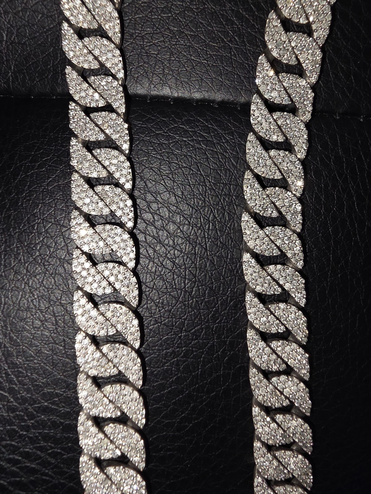 Natural Diamond 14ct,22inch,10mm Silver Unique Miami Cuban Chain Necklace