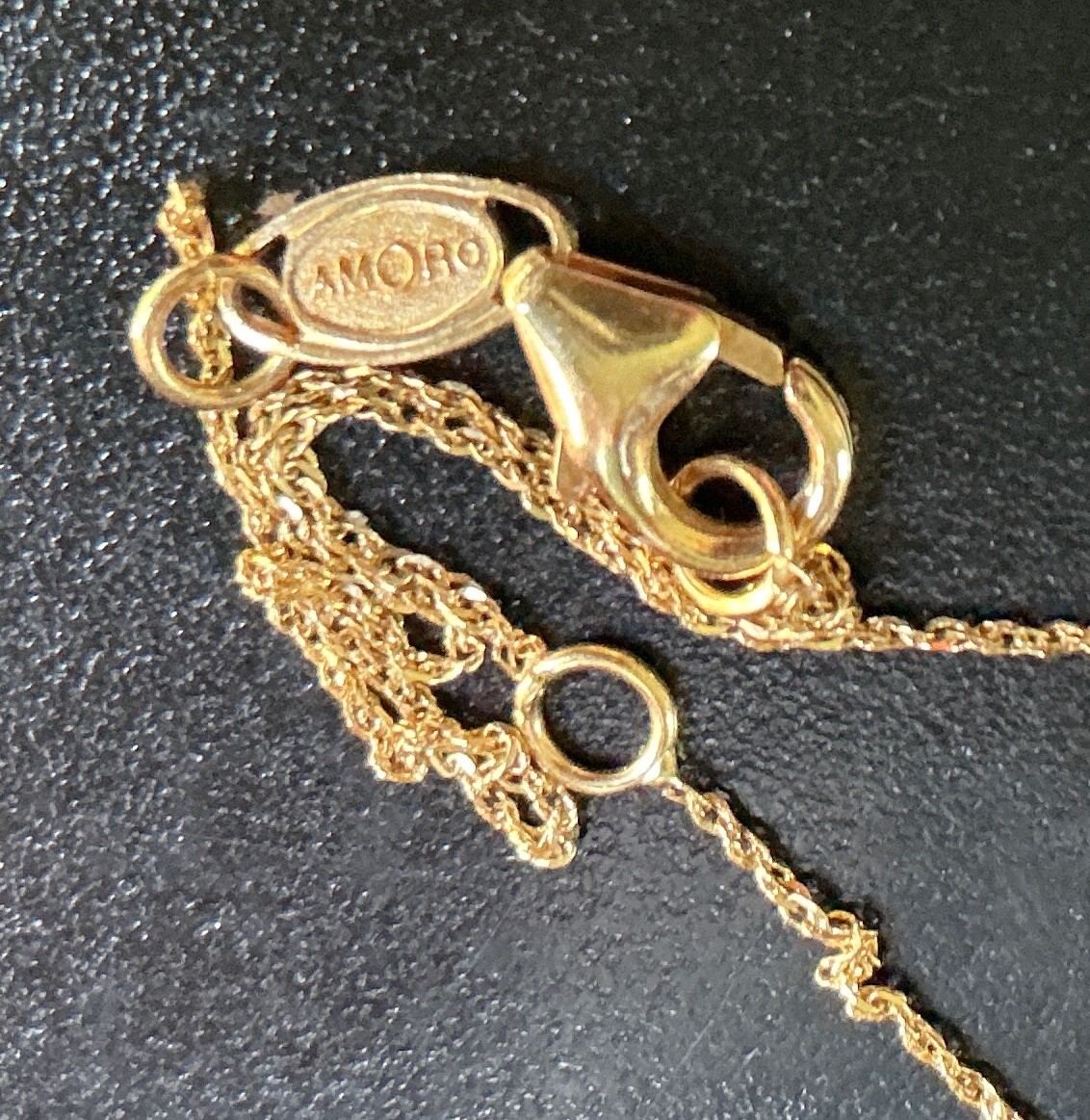 AMORO 14K Gold Cross Pendant & Chain 2.5g TW Diamond Sapphire? EXCELLENT
