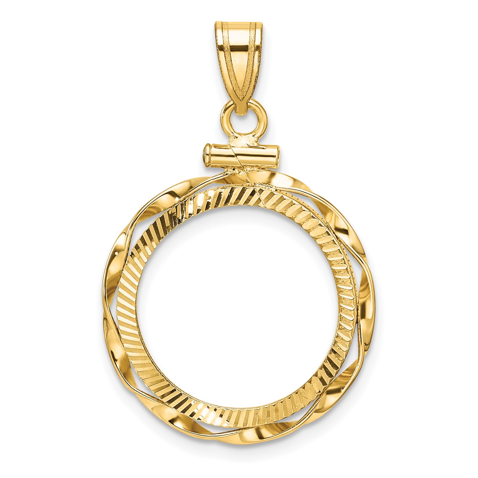 $2.50 Indian Head Quarter Eagle Coin Bezel 18mm Screw Top 14k Yellow Gold
