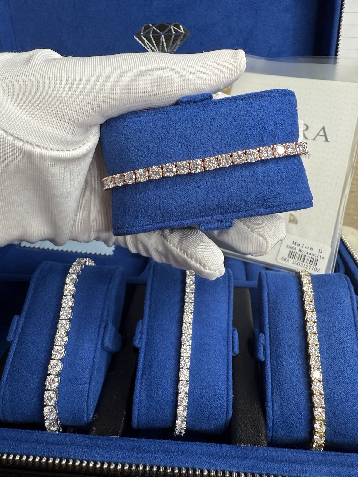 Full Real Moissanite Tennis Bracelet 18k Rose Gold Plated Jewelry