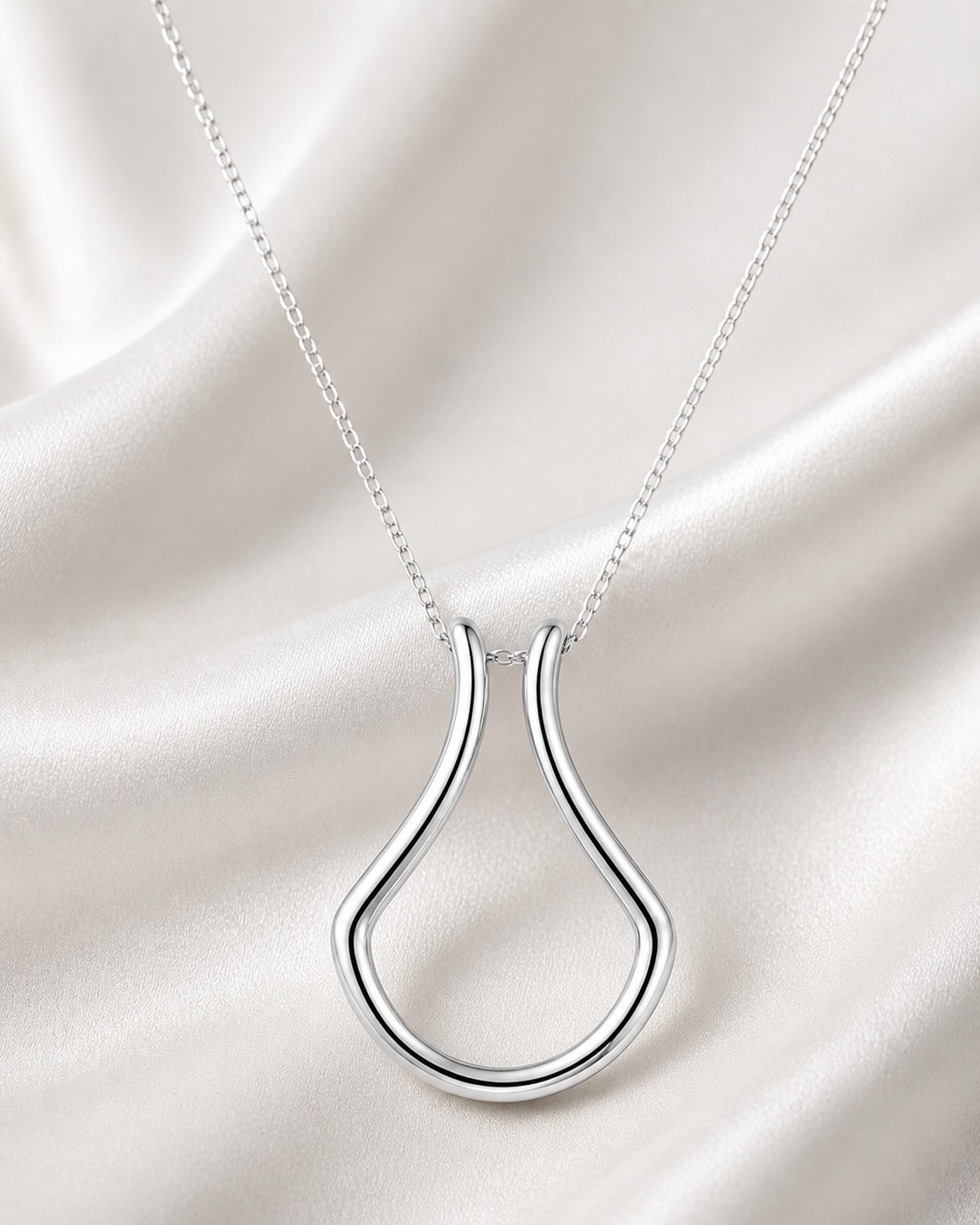 Solid 925 Sterling Silver Ring Holder Pendant Necklace