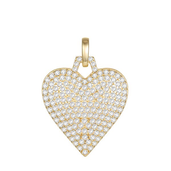 1.05 Ct Moissanite Heart Pendant in Solid 14K Yellow Gold – Elegant Gift