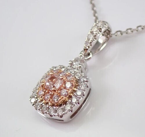 2.00Ct Cushion Cut Lab Created Diamond Halo Pendant 14K White Gold Plated 18”