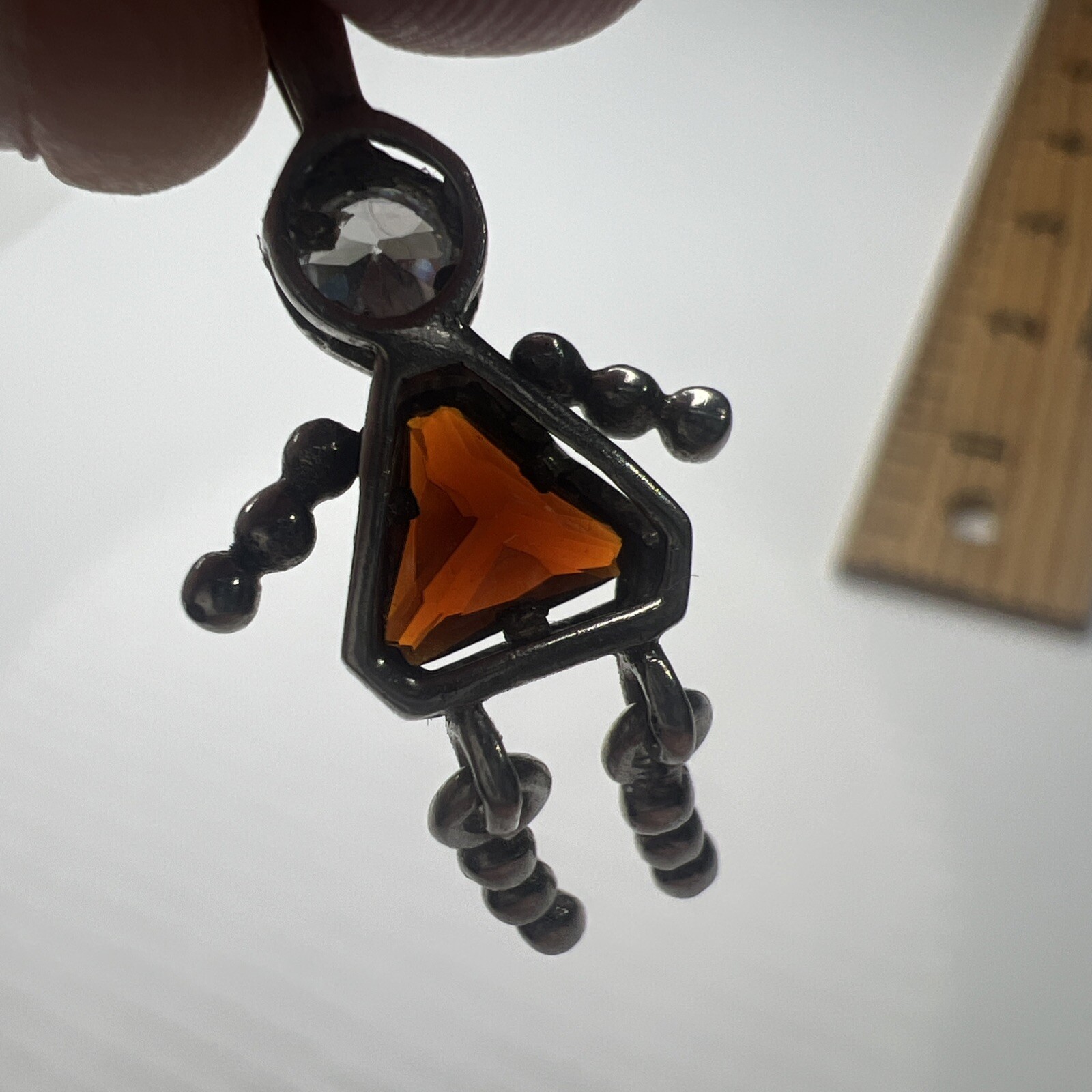 925 Sterling Silver Cubic Zirconia Pendant Amber Yellow Topaz Nov Birthday Girl