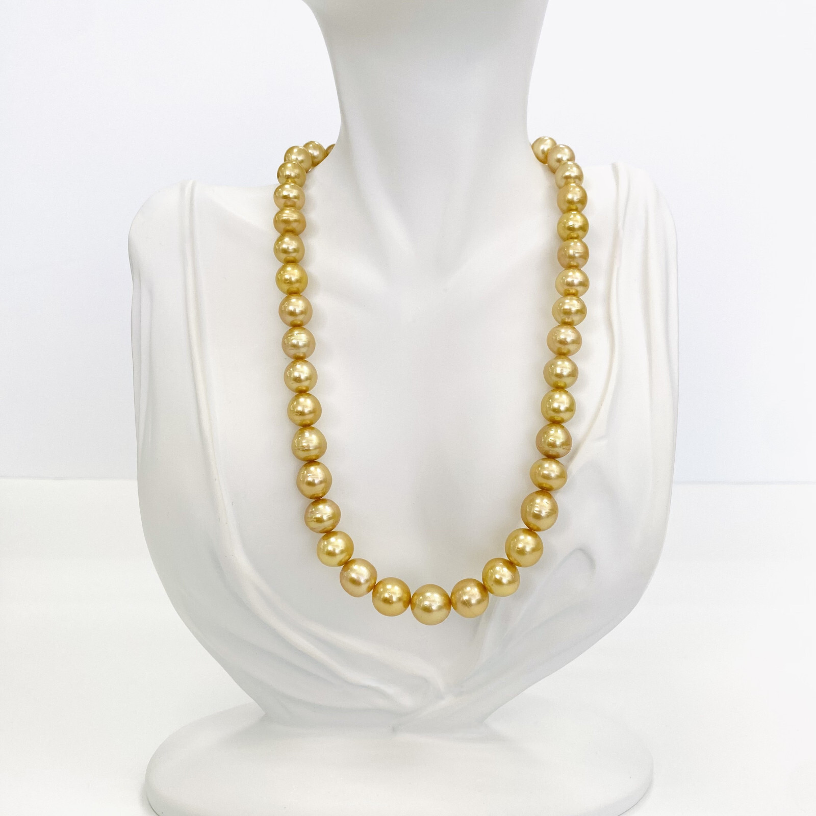 Golden South Sea Pearl Necklace Loose Strand 8-11mm Ovals Medium Gold Hi Luster