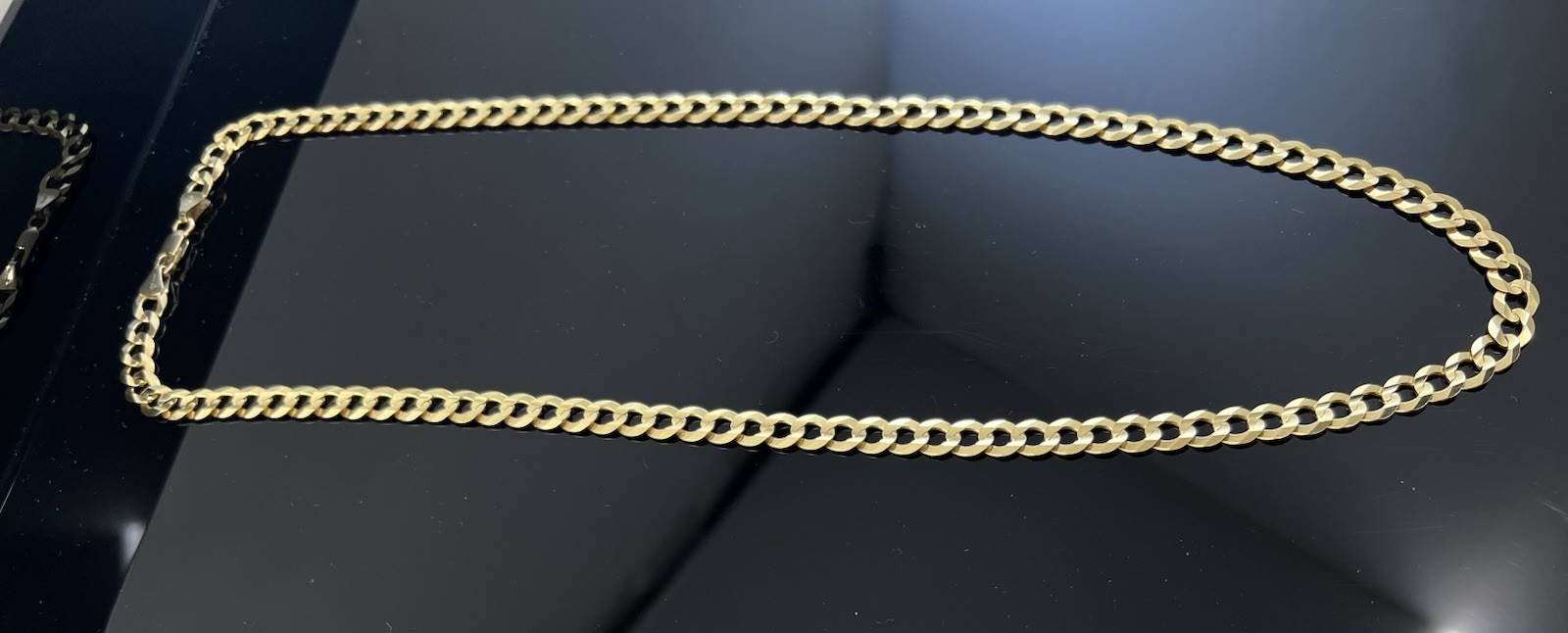 10k Yellow Gold Solid Curb Link 24″ Necklace, 7mm wide, 24.8 Grams