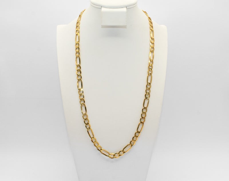 18K Gold Figaro Mens Chain