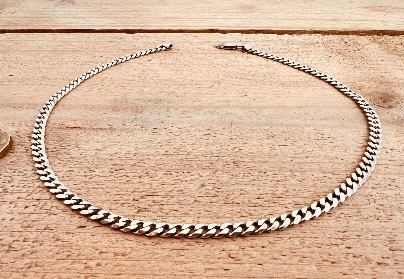 Solid Sterling Silver 18″ Curb Chain Necklace (25 Grams) Excellent Condition 5mm