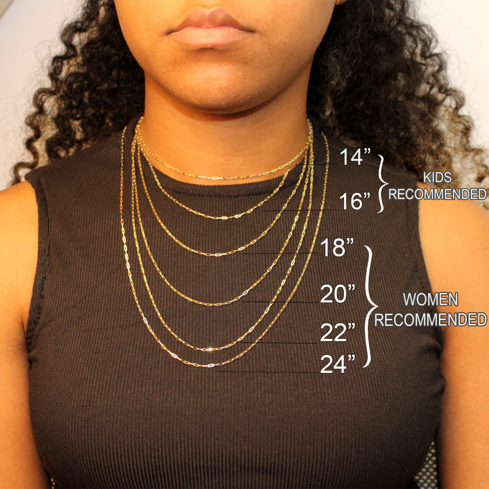 14k Gold Chain 1.5mm Solid Necklace Paper Clip Chain 14″ 16″ 18″ 20″ Fine Fancy