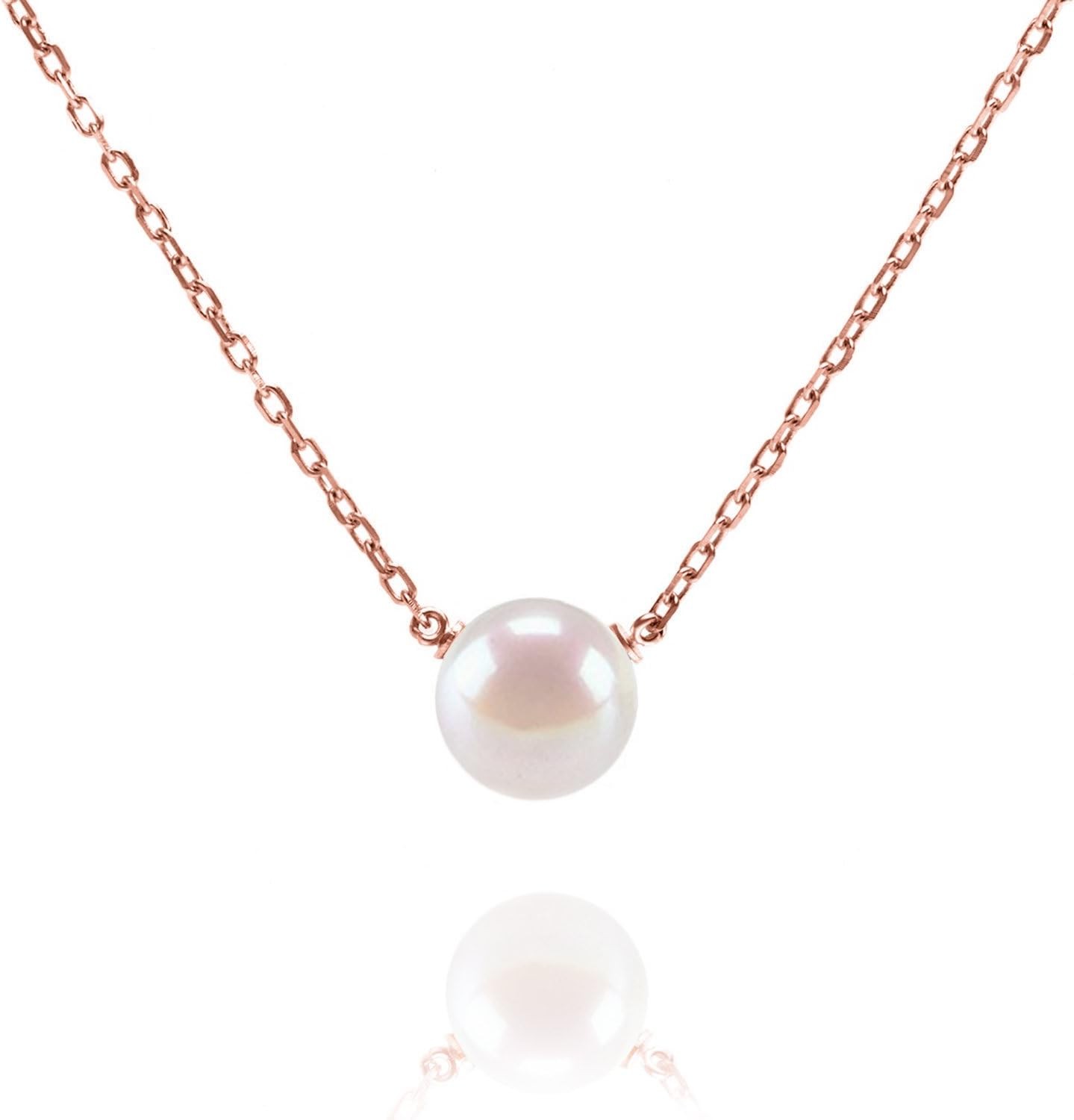 Handpicked AAA+ Freshwater Cultured Single Pearl Necklace Pendant | Gold Necklac