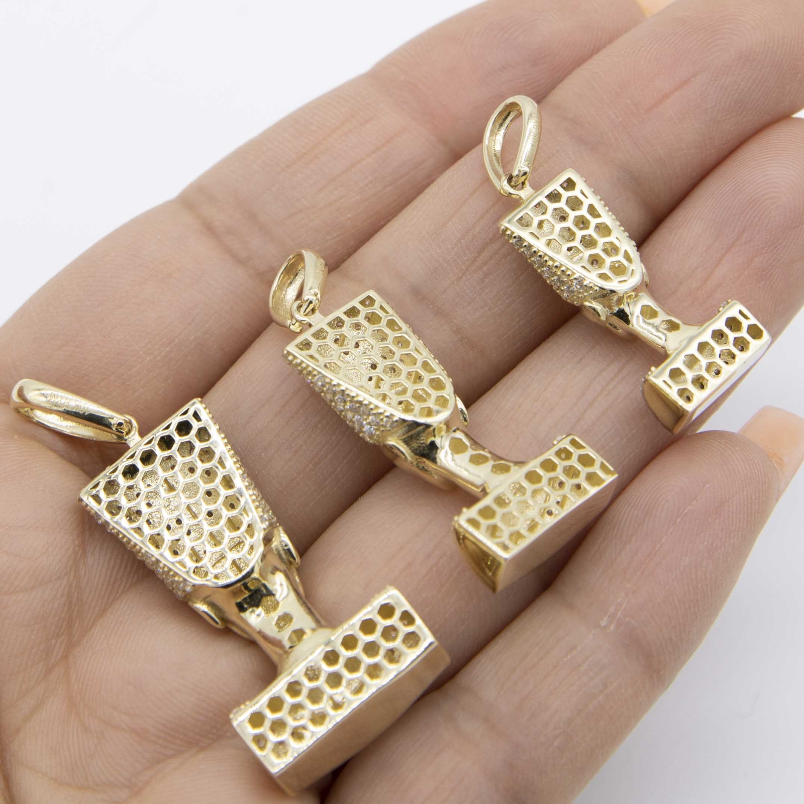 Egyptian Queen Nefertiti Head Pendant Real 10K Yellow Gold All Sizes