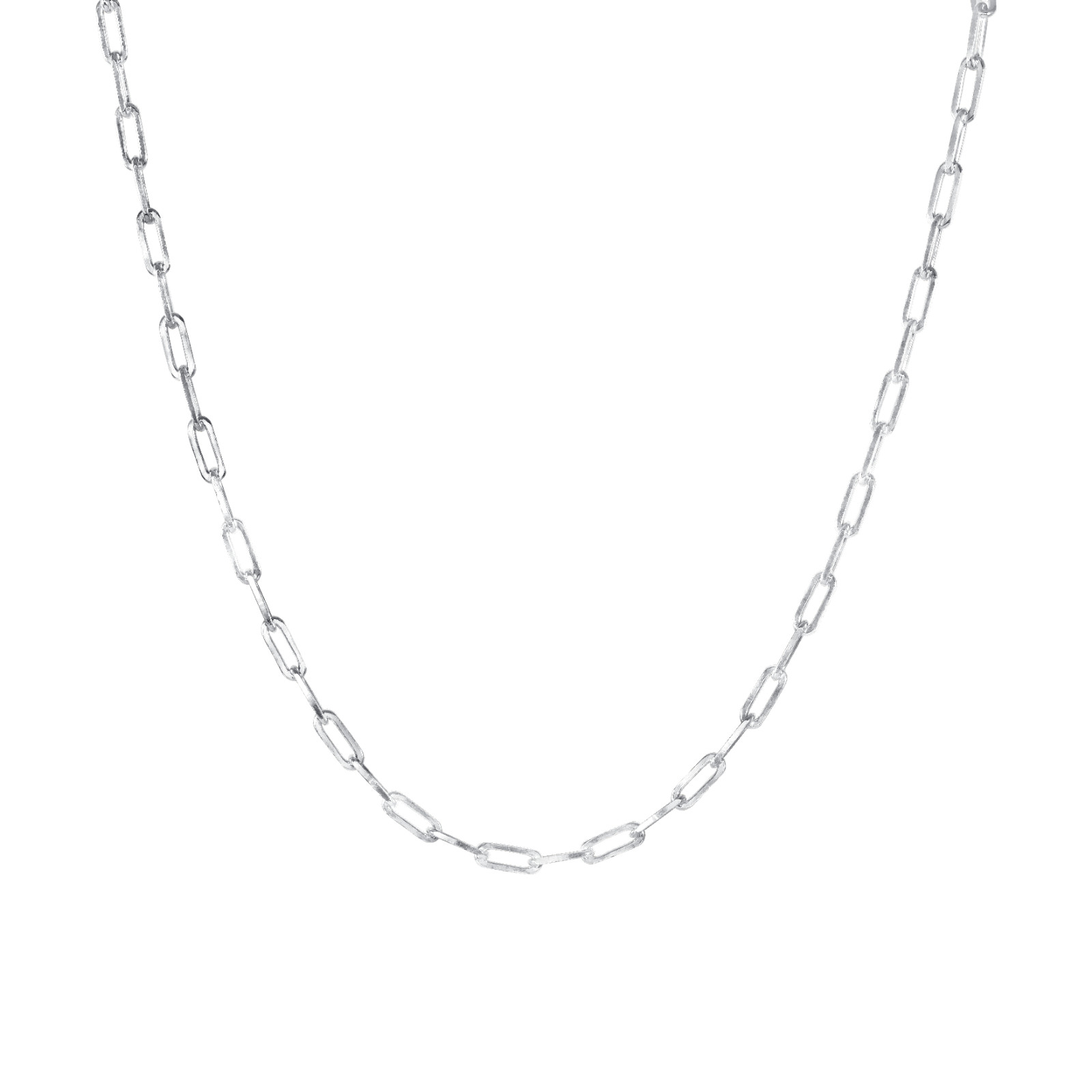 925 Sterling Silver Paper Clip Chain Bracelet 3.8mm Anti-tarnish Made in Italy
