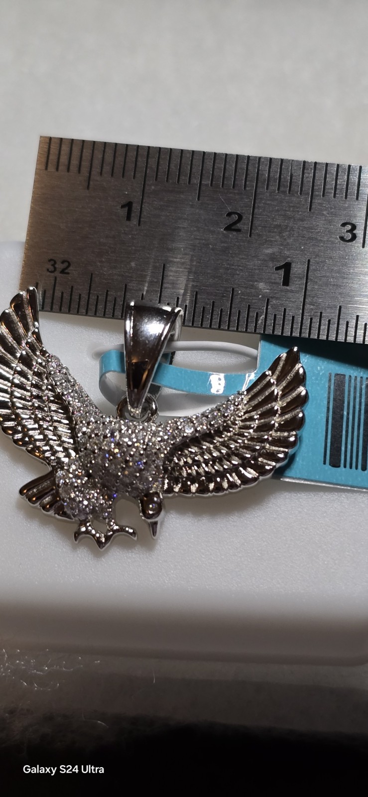 925 Sterling Silver Moissanite Eagle Pendant • 0.51 CTW • White/Colorless